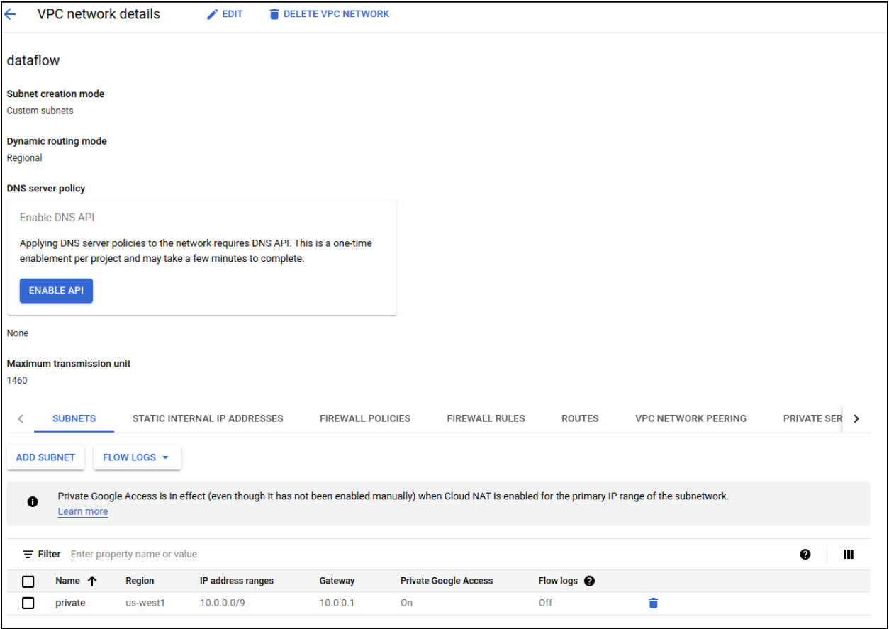 VPC Network Details